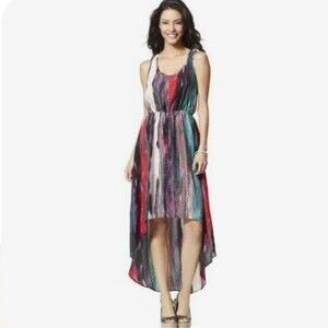Colorful high low racerback maxi dress size XS